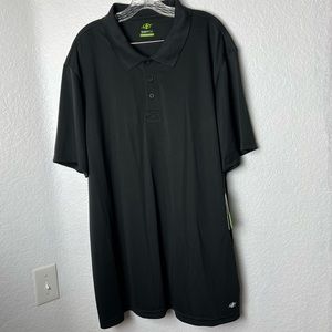 Nordic Track Black Big & Tall Athletic Fit Heavyweight Polo NT DRI Shirt 3XLT